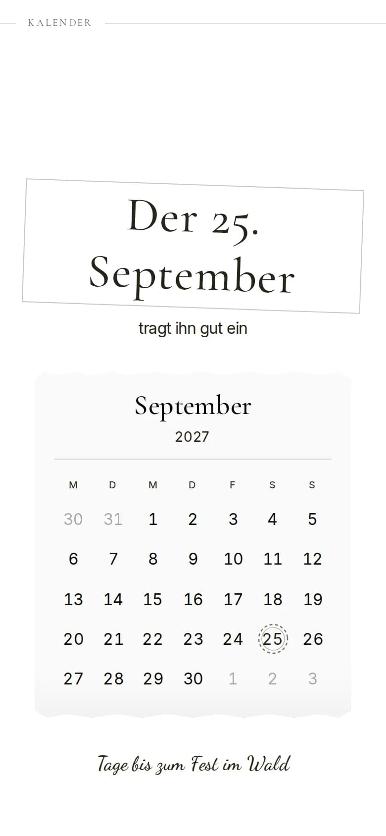 Bereich Kalender einer Beispieleinladung auf dem Handy