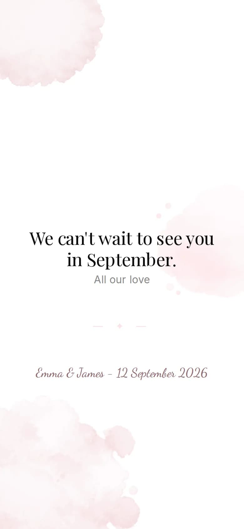 Closing section of an example invitation on a phone