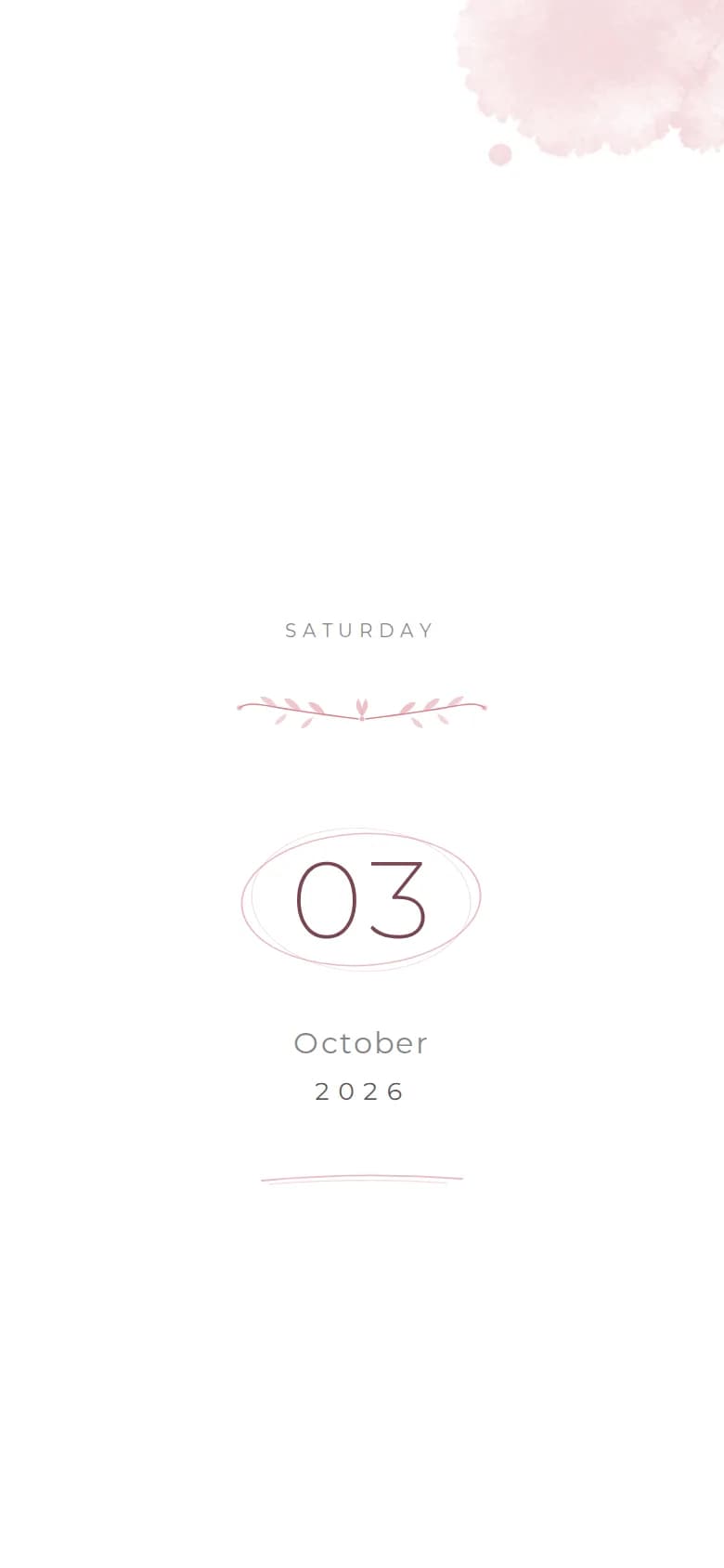 Date section of an example invitation on a phone