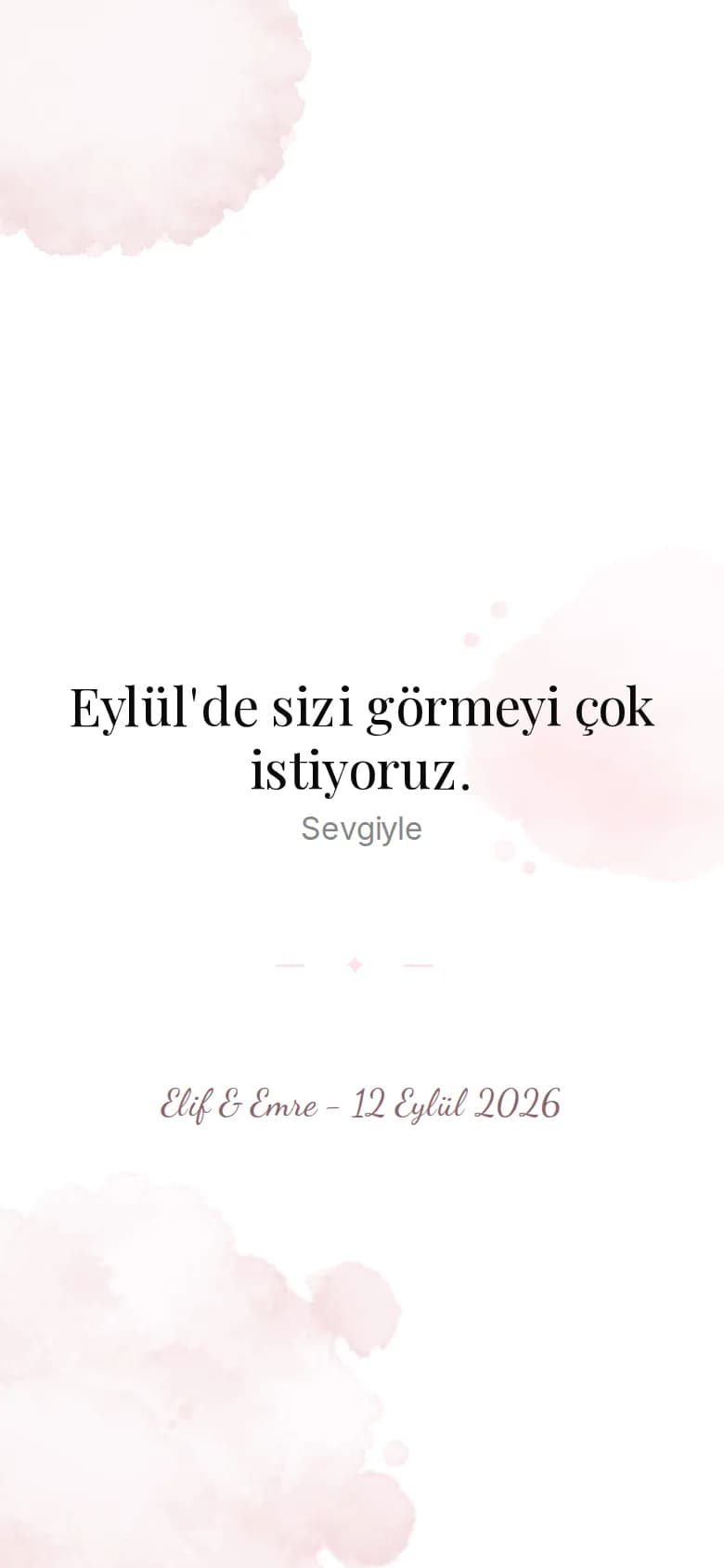 Telefonda bir örnek davetiyenin Kapanış bölümü